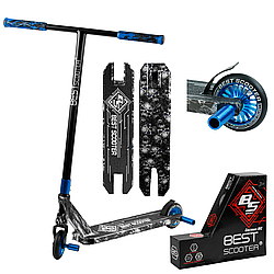 Трюковий самокат з Черепами Best Scooter BS-99808 пряме кермо HIC-система алюм колеса 110 мм чорний