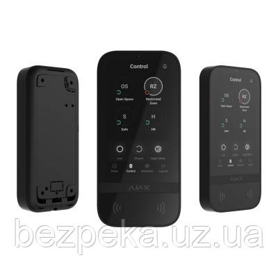 AJAX KeyPad TouchScreen чорна (black) Бездротова клавіатура із сенсорним екраном для керування системою, фото 1