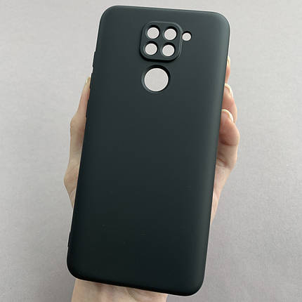 Чохол для Xiaomi Redmi Note 9 матовий з мікрофіброю захистом камери чохол на сяомі редмі нот 9 чорний cmr, фото 1