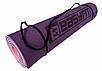 Килимок для йоги та фітнеса EasyFit TPE+TC 6мм двошаровий + Чохол фіолетовий з рожевим, фото 2