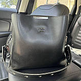 Стильна сумка на плече стиль Guess чорна, якісна сумочка для дівчат Гесс, фото 3