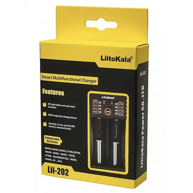 Універсальний зарядний пристрій LiitoKala Lii-202 для 18650, AA, AAA Li-Ion, фото 1