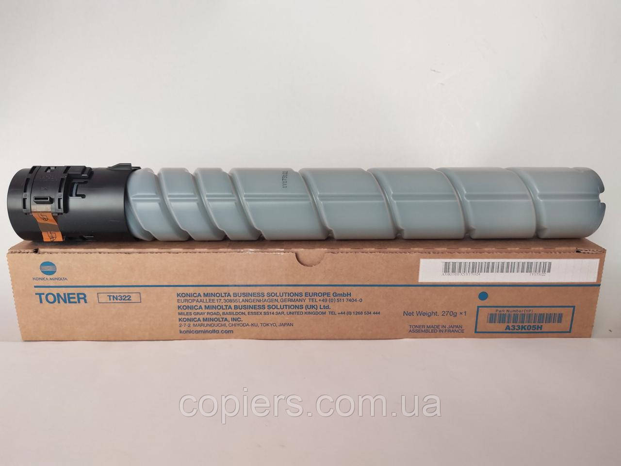 TN322 тонер A33K05H (зменшений) Konica Minolta Bizhub 224e/284e/364e оригінал tn-322
