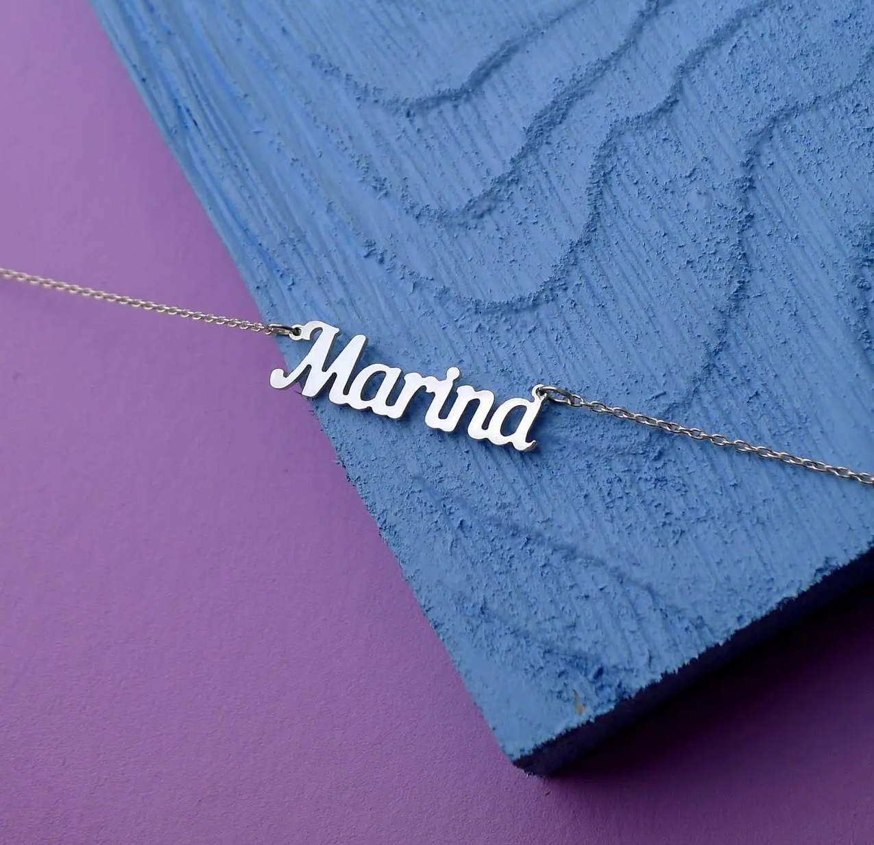 Срібне кольє з ім'ям Marina / ланцюжок з ім'ям Marina / срібна підвіска з ім'ям Marina