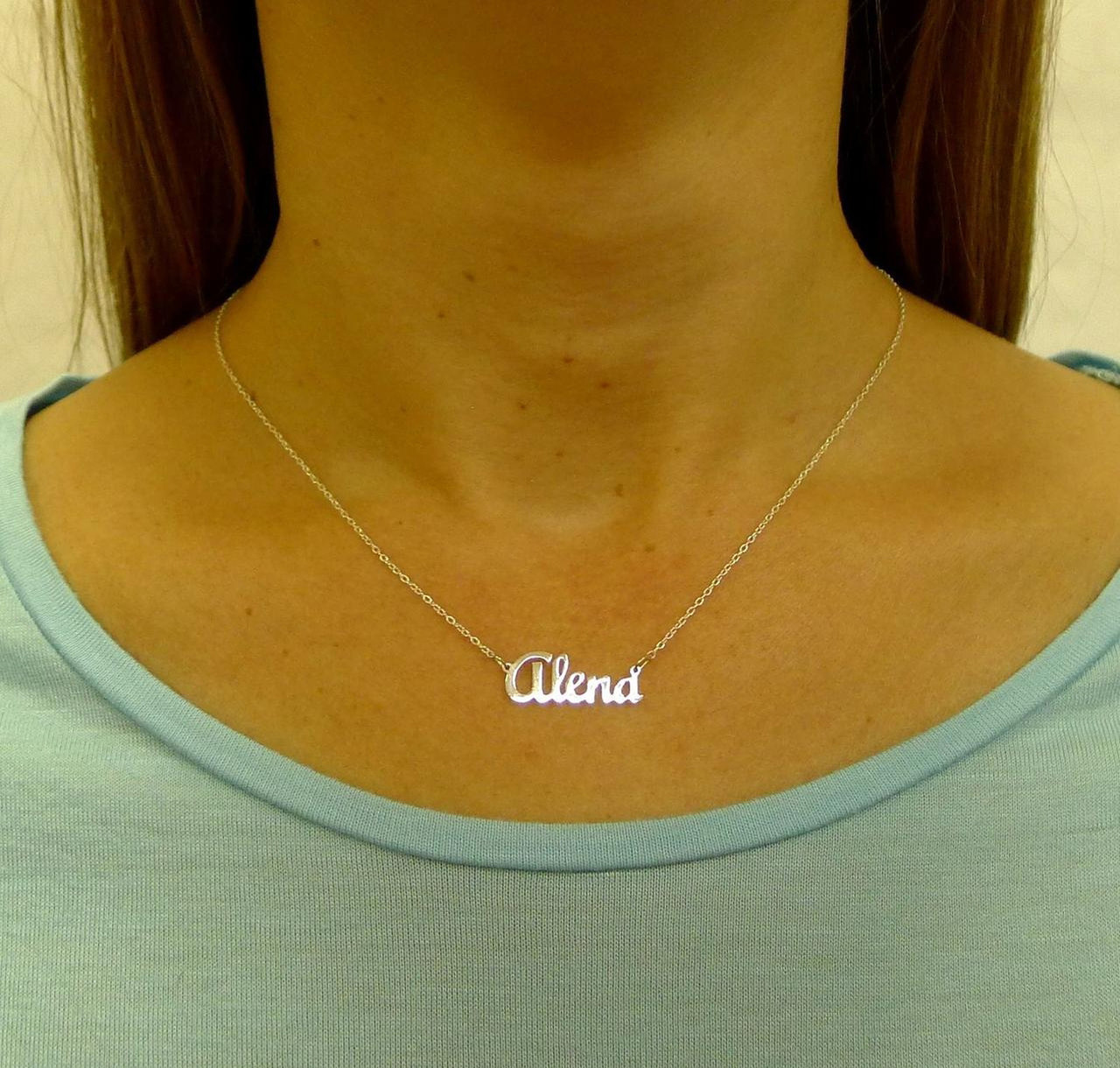 Срібне кольє з ім'ям Alena