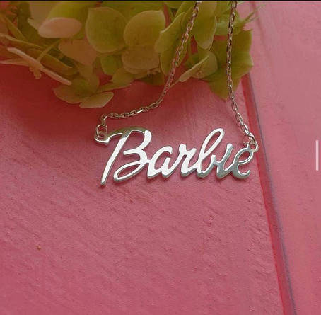 Срібне кольє з ім'ям Barbie, фото 1