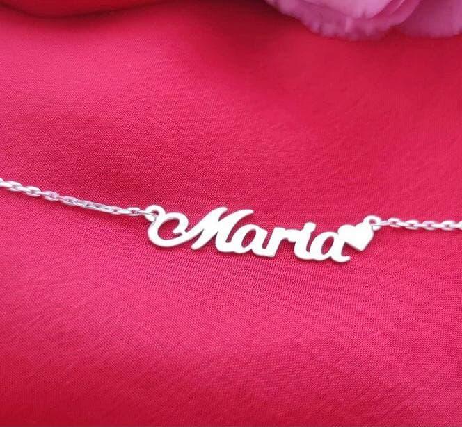 Срібне кольє з ім'ям Maria