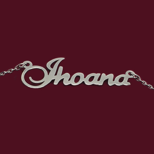 Срібне кольє з ім'ям Jhoana