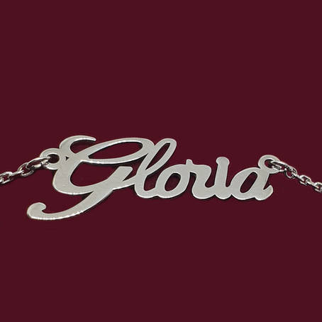 Срібне кольє з ім'ям Gloria, фото 1
