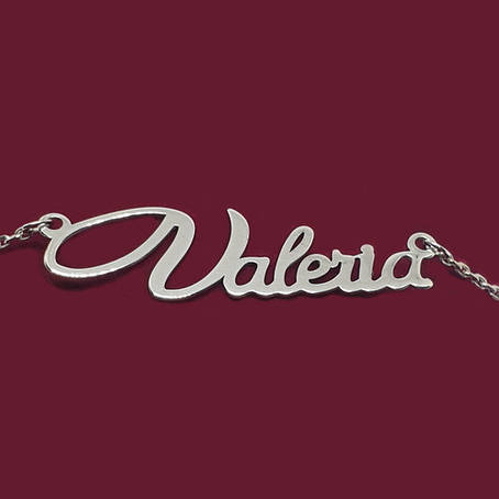 Срібне кольє з ім'ям Valeria, фото 1