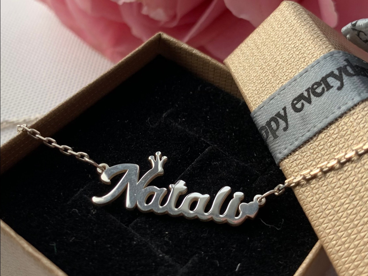 Срібне кольє з ім'ям Natali