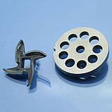 Решітка м'ясорубки Everest TCE-12 TC12 12мм та ніж, фото 3