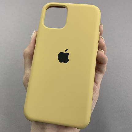Чохол для Apple iPhone 11 Pro силіконовий кейс з мікрофіброю на телефон айфон 11 про гірчичний slk, фото 1