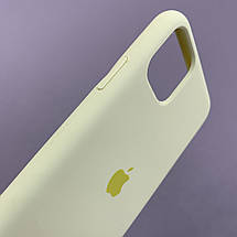 Чохол для Apple iPhone 11 Pro Max силіконовий кейс із мікрофіброю на айфон 11 про макс блідо жовтий slk, фото 3