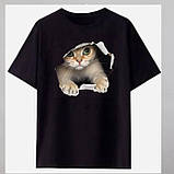 Стильна жіноча футболка з принтом милого котика, фото 2