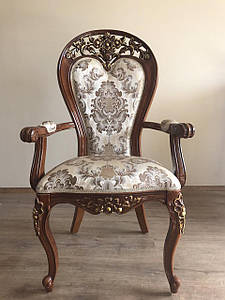 Стілець дерев'яний з підлокітниками з м'яким пружинним сидінням Джоконда