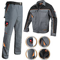 Костюм робочий спецодяг куртка та штани, роба чоловіча захисна, сіра повсякденна робоча уніформа, польша