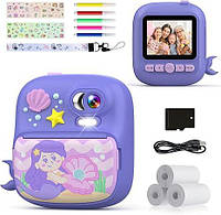 Детская камера Tiatua Kids Instant Camera S8 с функцией мгновенной печати в силиконовом чехле
