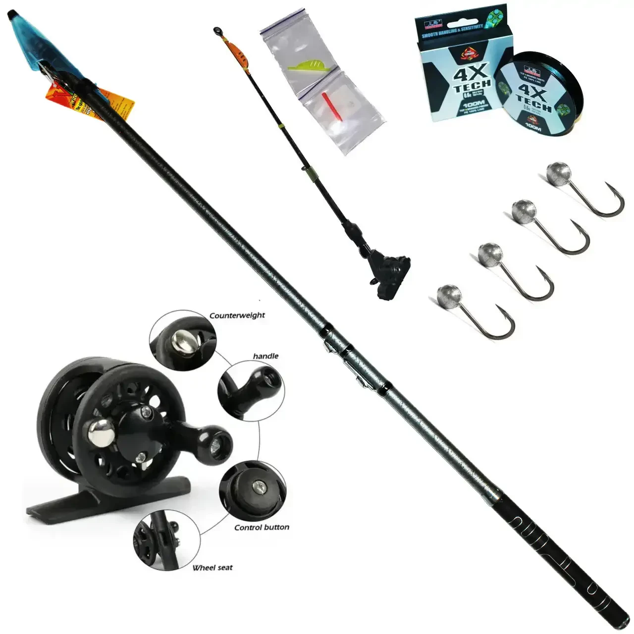 Вудка з боковим кивком Winner Original Bolo 8H Profi 5.7м (тест 50-100г) Короповий набір "№2", фото 1