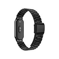 Ремінець для фітнес-браслету Xiaomi Mi Band 8 і 9 металевий тип В із застібкою чорний, фото 4