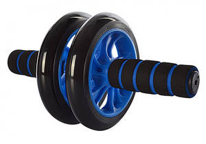 Ролик для преса подвійний EasyFit із килимком Синій