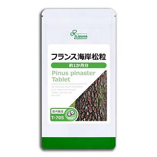 Lipusa Pinus Pinaster екстракт кори французької приморської сосни + пептид рибного колагену, 120 таб. на 30 днів. До 02/2026