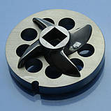 Решітка м'ясорубки Hurakan HKN-12S HKN-12SC HKN-12CR HKN-12N HKN-12SCE HKN-12SS HKN-12SSE 12мм та ніж, фото 3