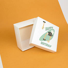 Подарункова коробка на День народження 195*195*97 мм Коробка Happy Birthday