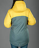 Парка куртка жіноча зимова з капюшоном Olymp — Grey and Yellow (сіро-жовта), фото 2