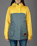 Парка куртка жіноча зимова з капюшоном Olymp — Grey and Yellow (сіро-жовта), фото 6