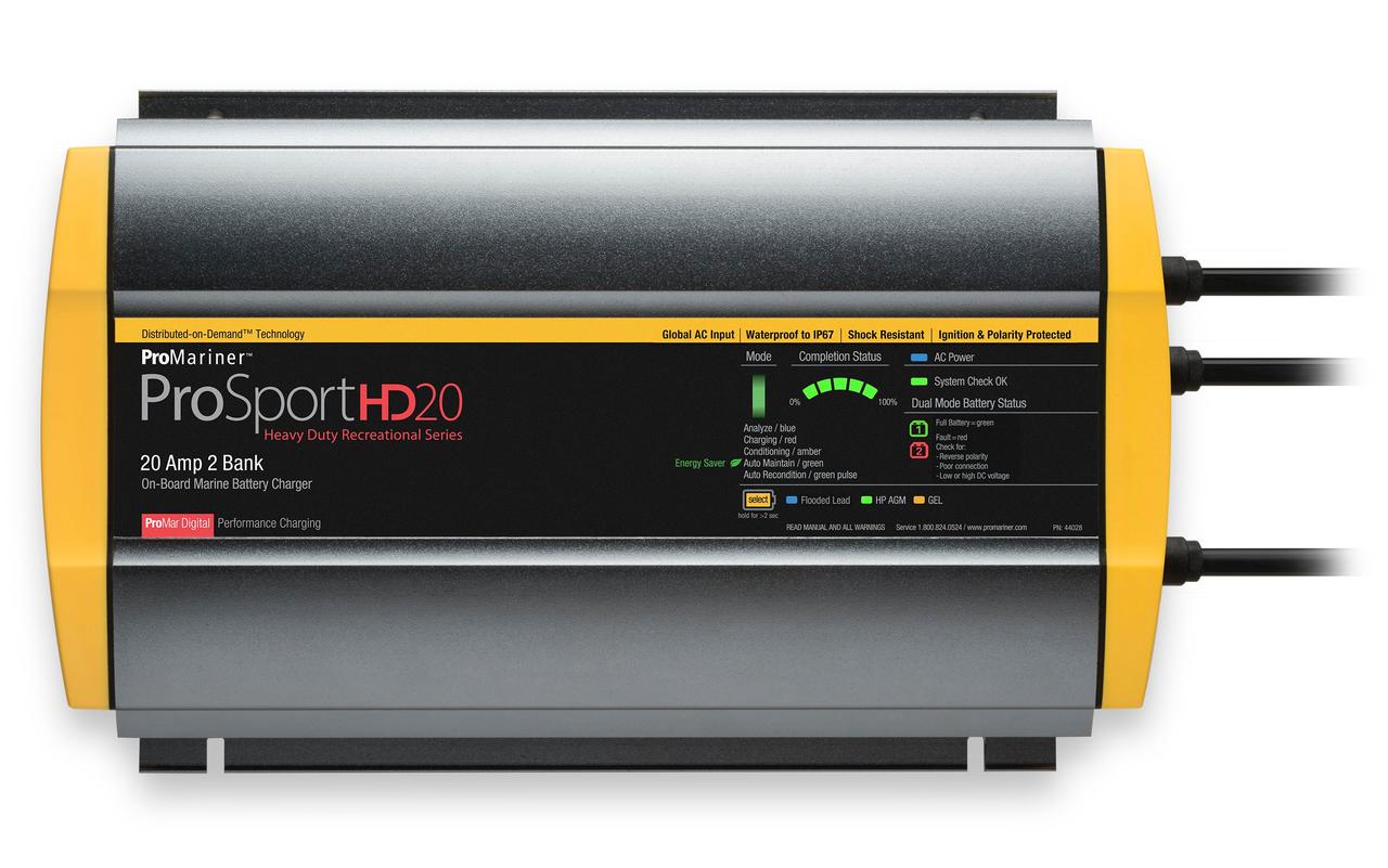 Зарядний пристрій для човна ProMariner ProSportHD20 Global 20Amp 2Bank 12/24V (44028), фото 1