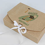Коробка подарункова День народження 200*145*50 мм Крафт Коробка із стрічкою для подарунків, фото 9
