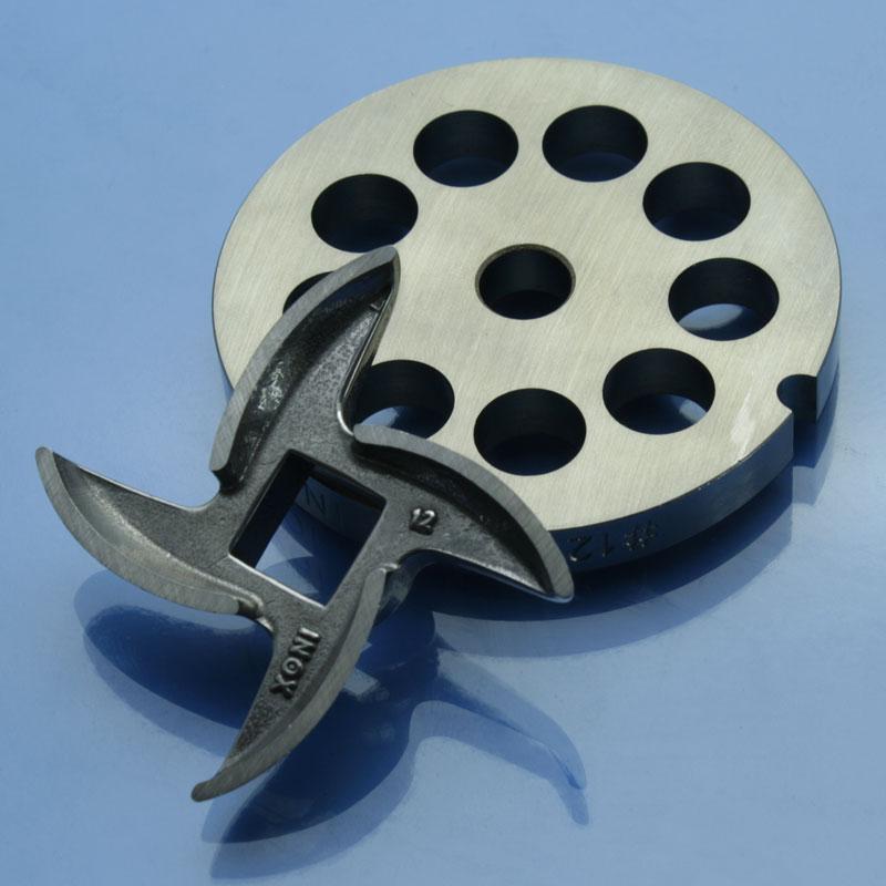 Решітка м'ясорубки GoodFood MG12 MG12E MG12R MG12S MG12SS MG12HSS MG12P 12мм та ніж, фото 1