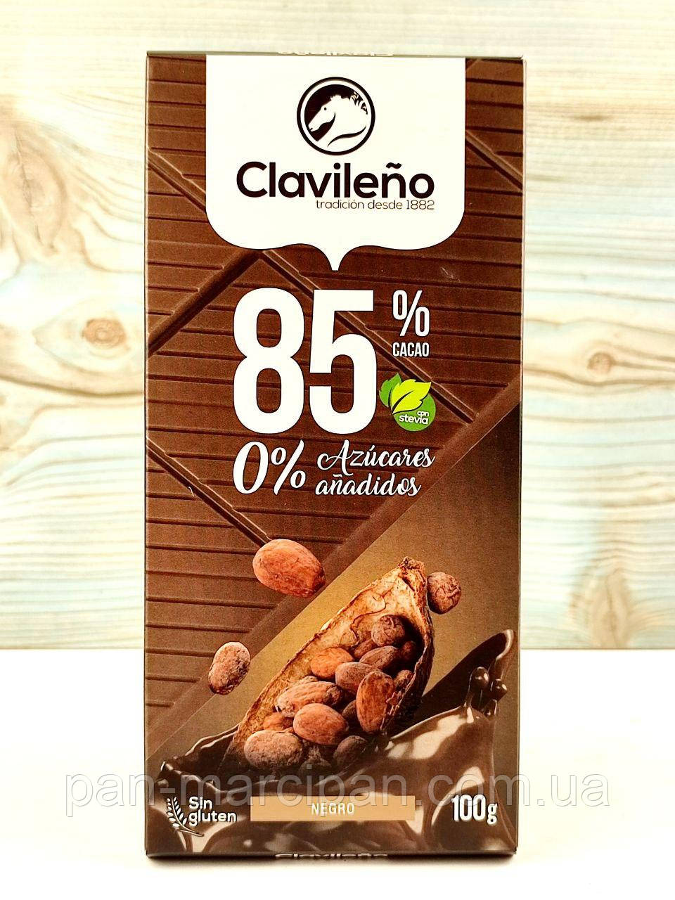 Чорний шоколад без глютену та без цукру Clavileno 85% cacao, 100 г (Іспанія), фото 1