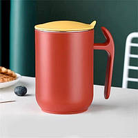 Термокухоль із кришкою для кави та чаю, 500 мл, Зелений, неіржавка сталь, питний Червоний