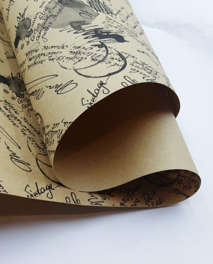 Крафт папір з малюнком Газета ретро для квітів та подарунків у рулонах Ruta 70см*7м