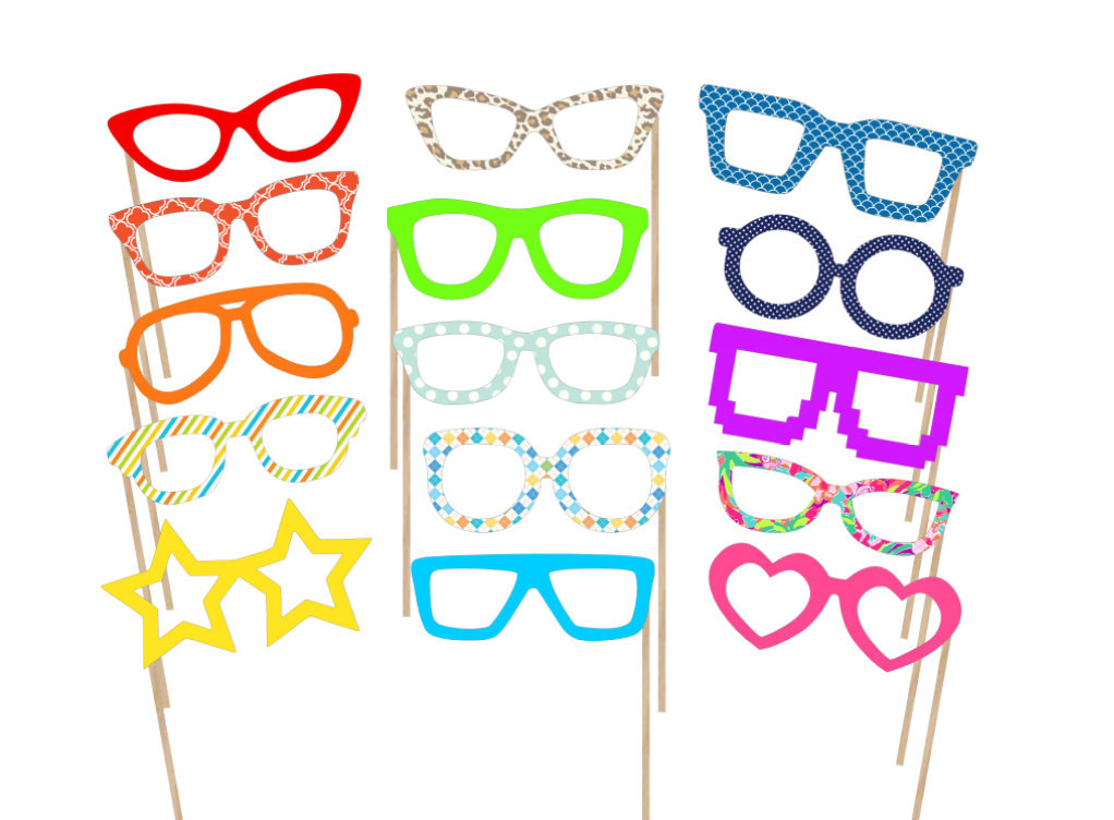 🔥 ФотоБум! Прикольный свадебный Набор для фотосессии Очки MIX, 15 Предметов