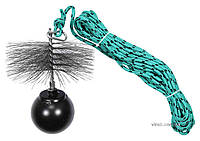 Набір для очищення димарів VOREL : шнур Ø= 6 мм, l= 10 м; йорж Ø= 175 мм; гиря- 1.8 кг [1] Зроби це - Vdalo