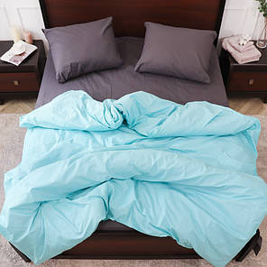 Однотонні тканини компаньйони 220 см для постільної білизни бірюзова та сіра Бязь Gold Lux, (A+B) — (50 м+50 м) Пакистан, фото 3