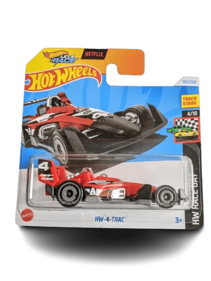Машинка Хот Вілс 1:64 Гоночний болід HW-4-Trac колекція HW Race Day Hot Wheels Mattel HTC76