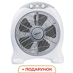 Вентилятор підлоговий побутовий 35 Вт Sokany настільний кімнатний 3 режими швидкості компактний Білий Lugi