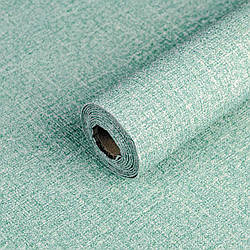 Текстурні шпалери самоклейка для стін Зелені 2800х500х1,5мм для кухні передпокою клейкі однотонні рулонні