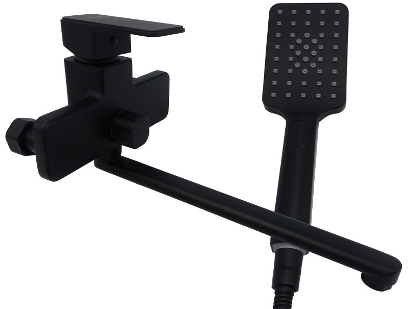 Змішувач для ванни довгий вилив AIM чорний матовий DG00753 (matte black) Зроби це - Vdalo