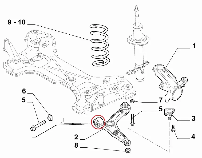 Сайлентблок важеля передній Fiat Ducato 250, Peugeot Boxer, Citroen Jumper 3 (2006-2014), 1352225080, 50705197, фото 1
