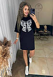 Стильна жіноча сукня вільного крою з принтом бантика, фото 3