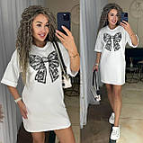 Стильна жіноча сукня вільного крою з принтом бантика, фото 5