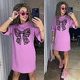 Стильна жіноча сукня вільного крою з принтом бантика, фото 7