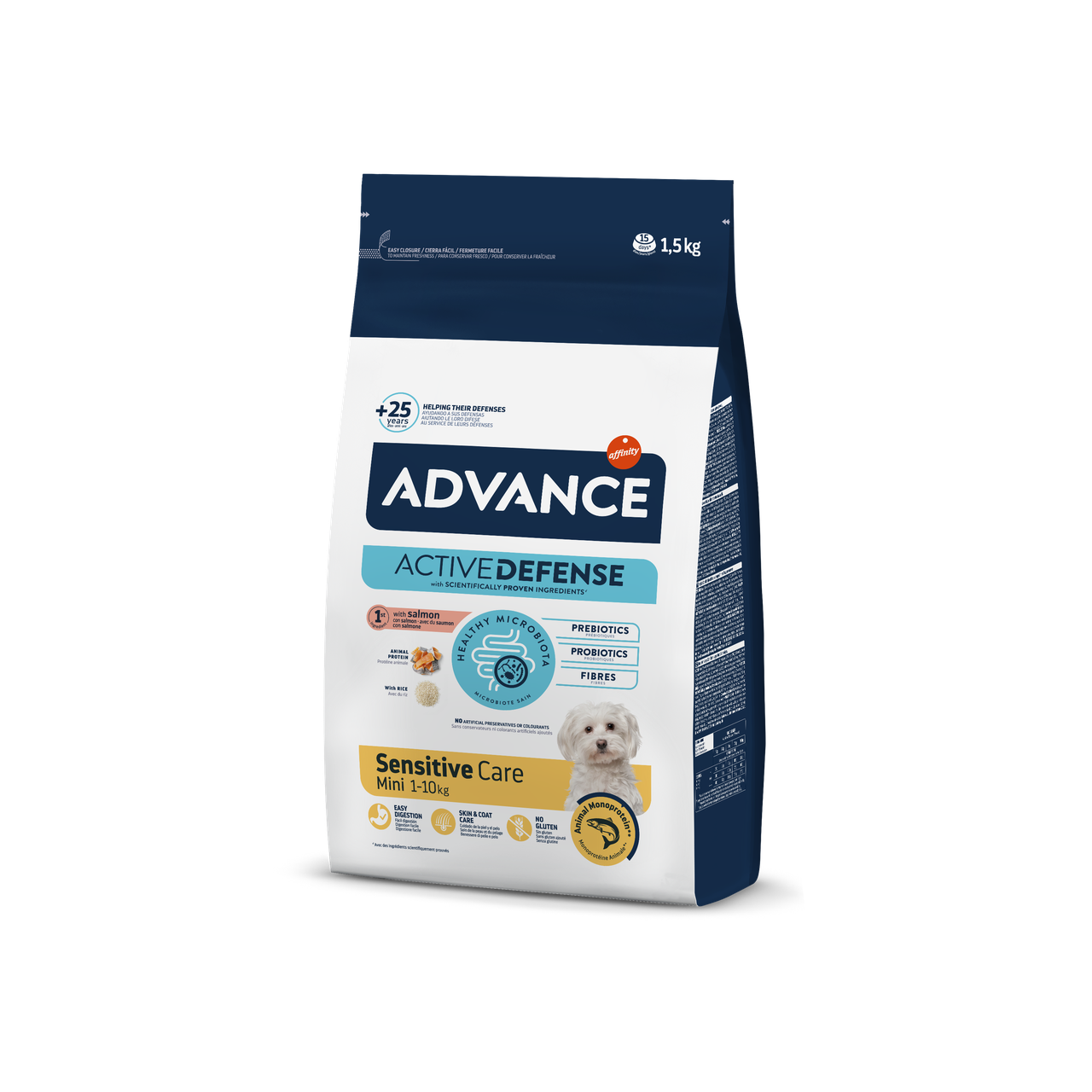 Сухий корм для собак дрібних порід Advance (Едванс) Mini Sensitive з лососем та рисом 1.5 кг