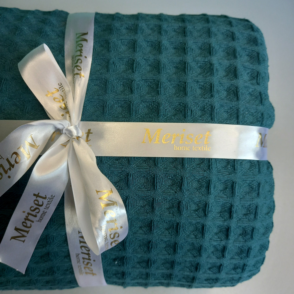Покривало бавовна Meriset 100% Піке Гецьке Бірюза - 200х230, фото 1