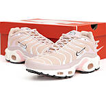 Кросівки жіночіNike Air Max Tn+ plus Pink/White весна осінь літо демісезонні пудрові. Живе фото, фото 9
